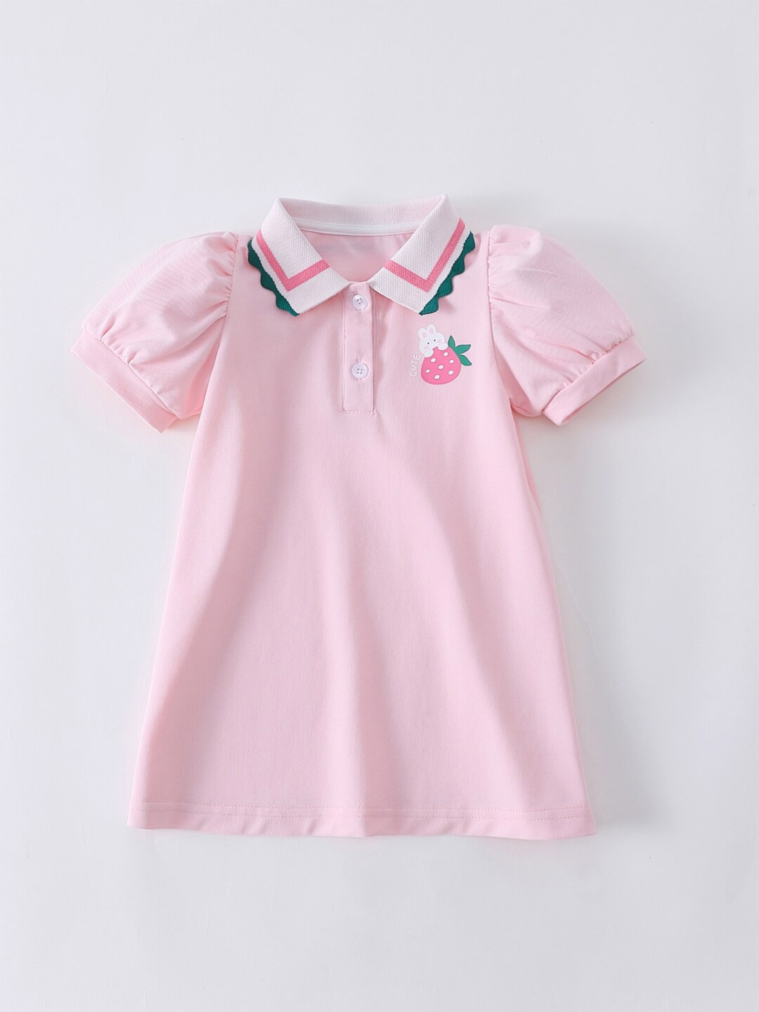 

StyleCast Girls Pink Puff Sleeve Cotton T-shirt Dress