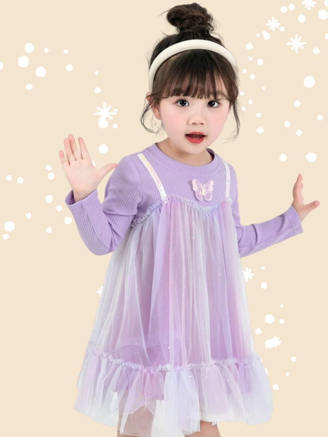 

StyleCast Girls Purple Round Neck Cotton A-Line Dress