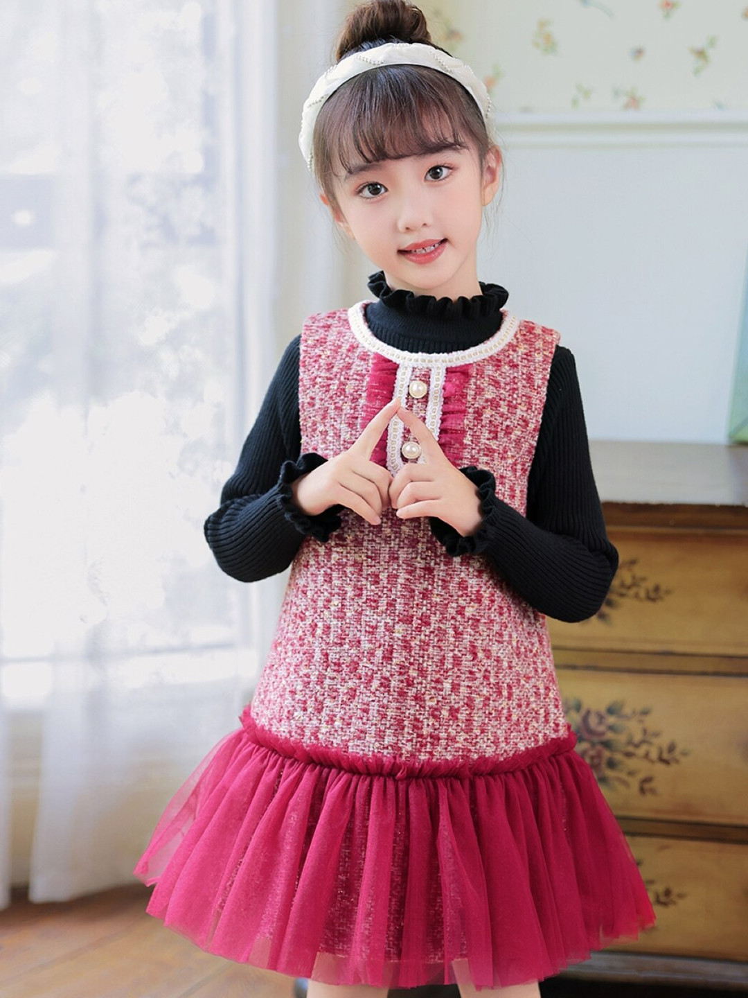 

StyleCast Girls Red Floral Printed Fit & Flare Dress