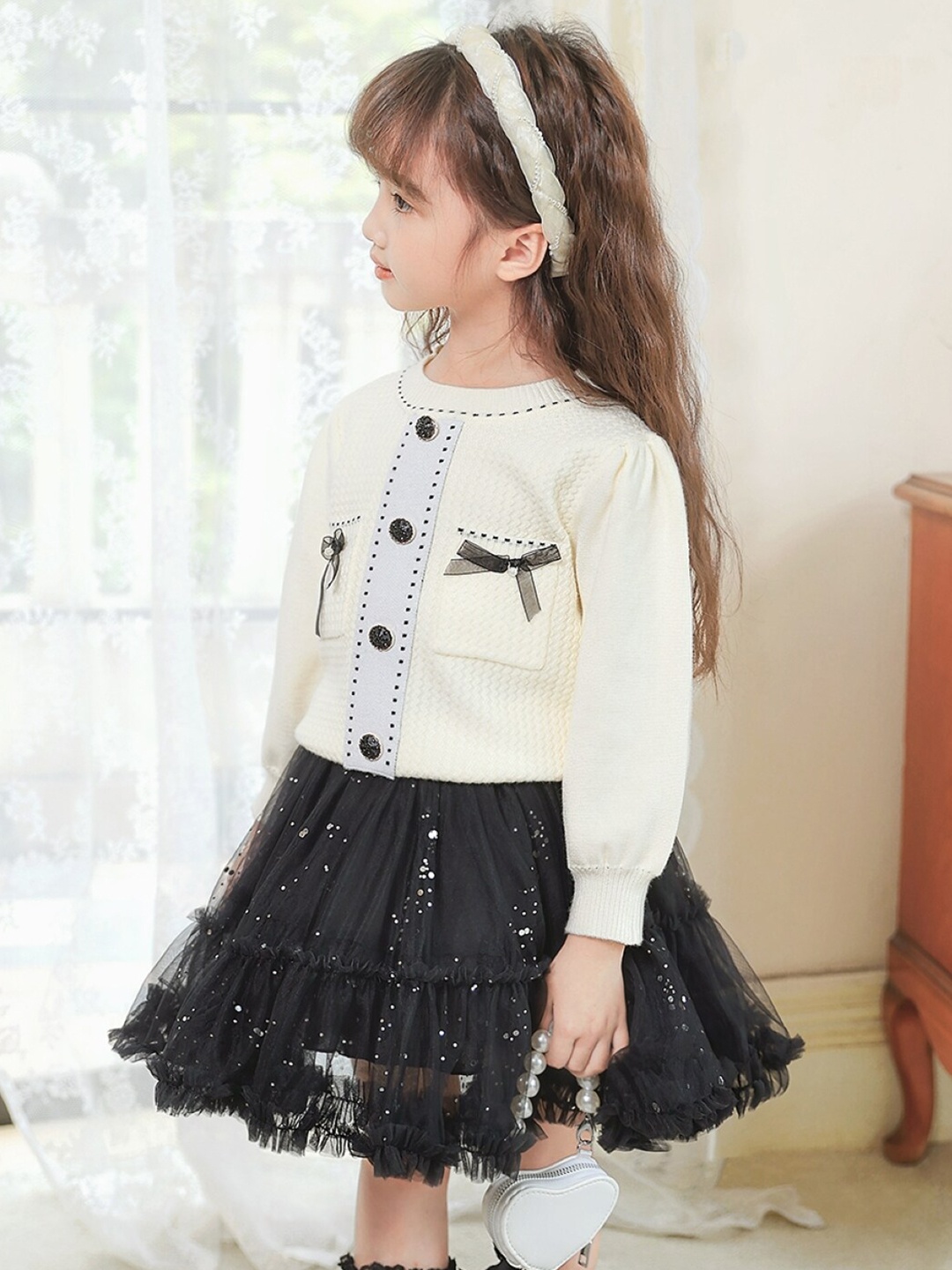 

StyleCast Girls Black Round Neck Fit & Flare Dress