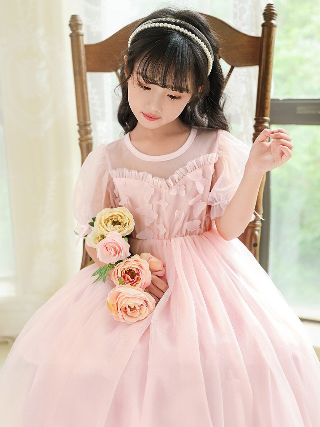 

StyleCast Girls Pink Round Neck Fit & Flare Dress