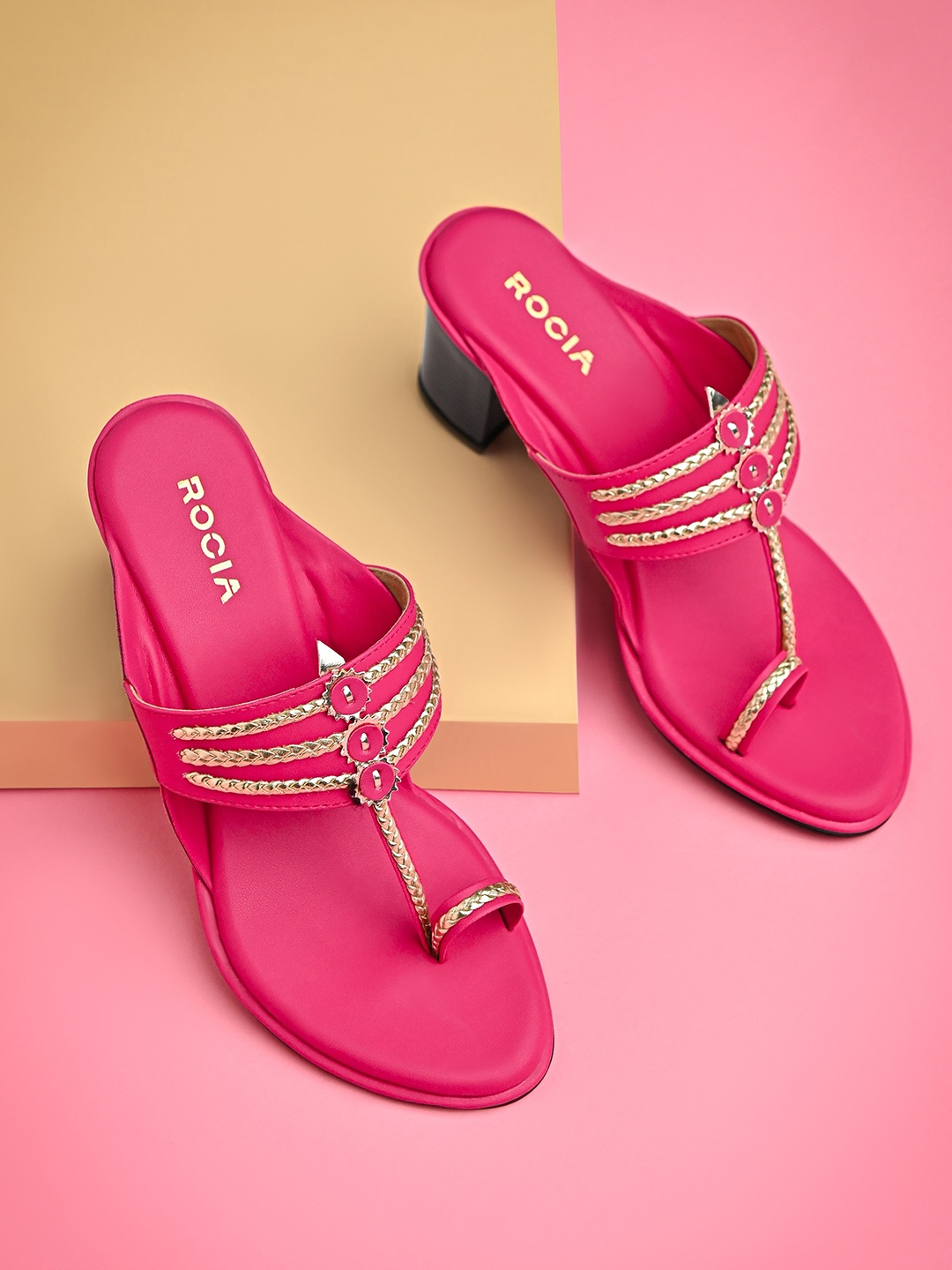 

Rocia Block Sandals with Tassels, Pink