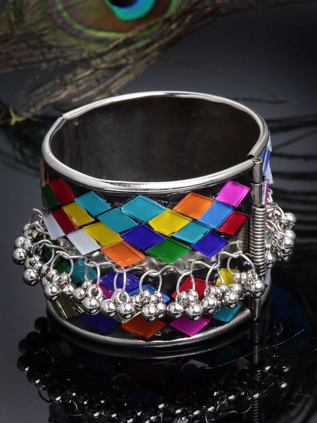 

CHUI MUI Silver-Plated Oxidised Mirror Cuff Bracelet