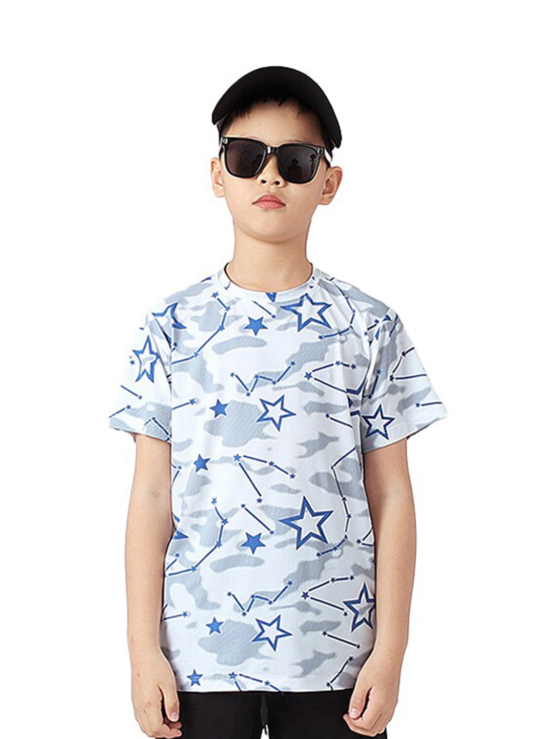 

StyleCast x Revolte Boys Conversational Printed Cotton T-Shirt, Blue