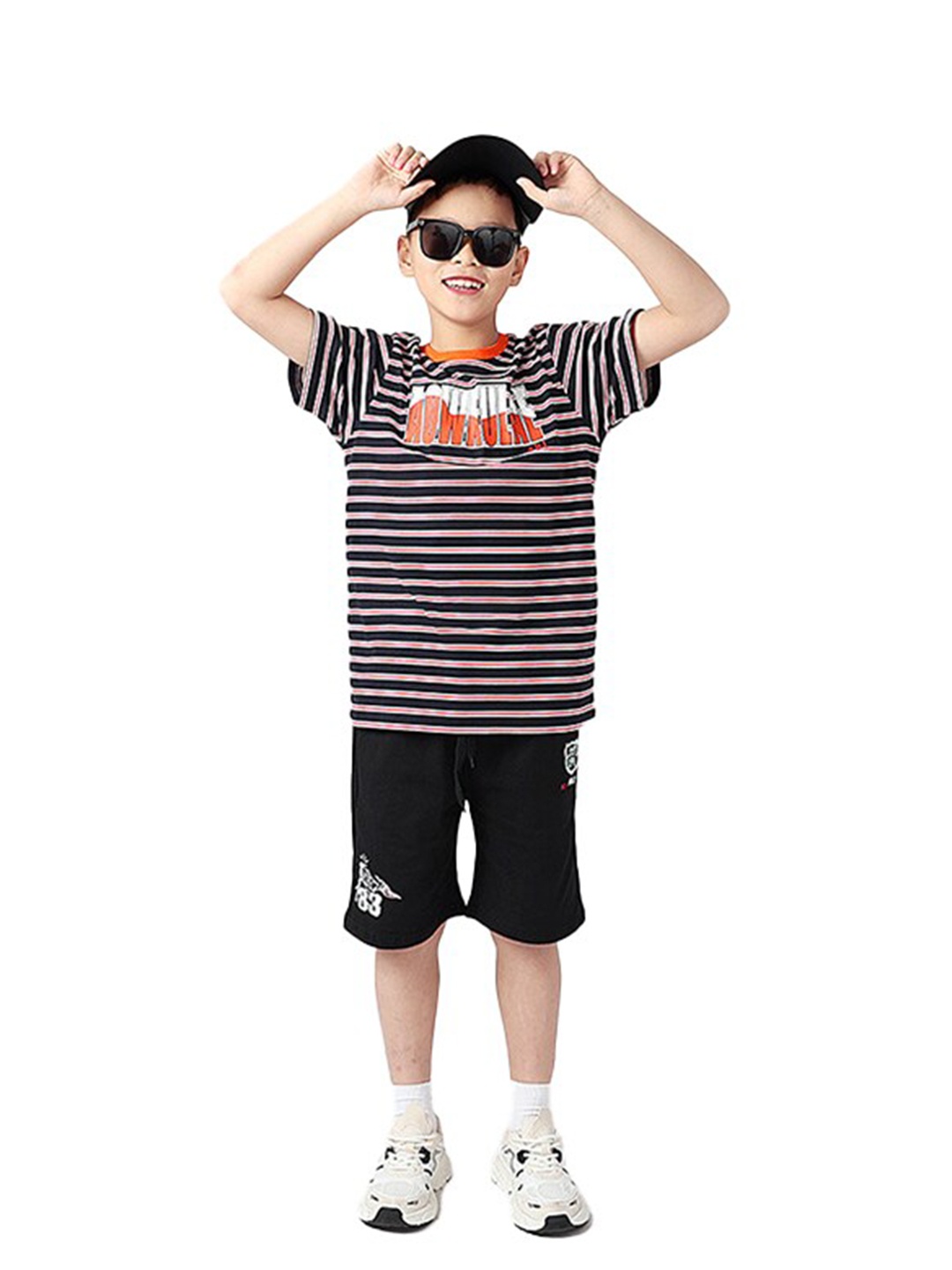 

StyleCast x Revolte Boys Striped Cotton T-Shirt, Blue