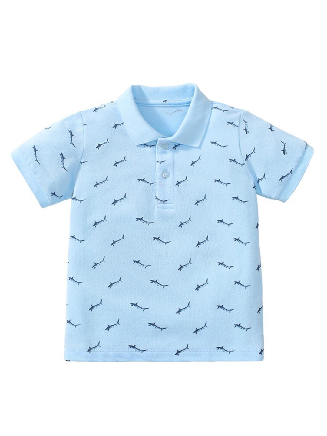 

StyleCast x Revolte Boys Conversational Printed Cotton Polo Collar T-Shirt, Blue