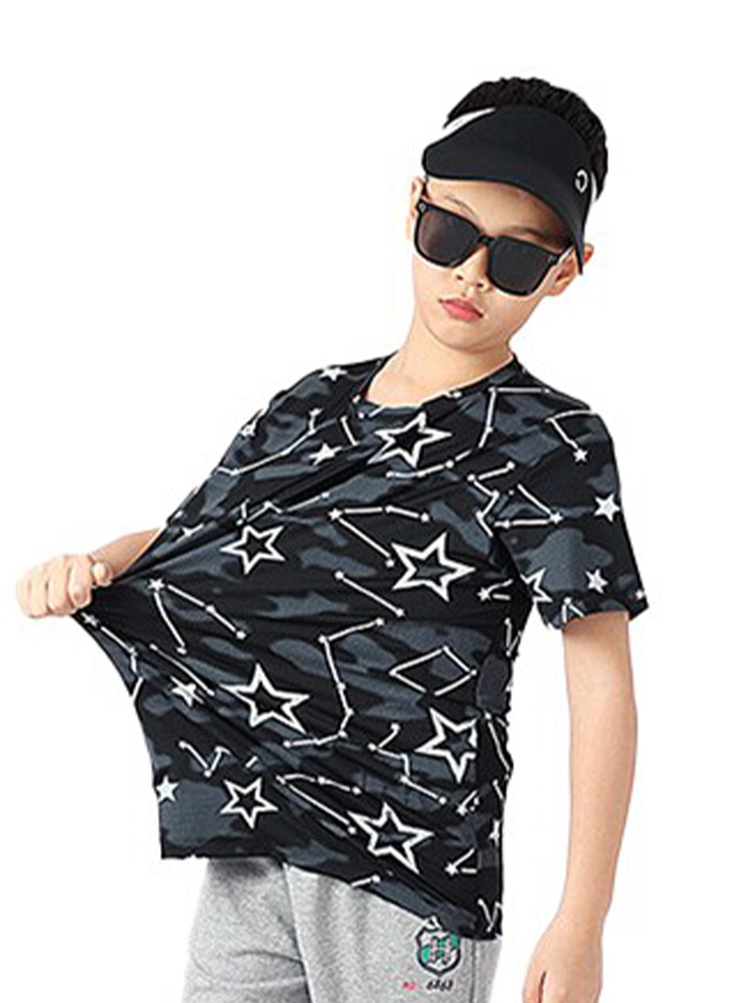 

StyleCast x Revolte Boys Graphic Printed Cotton T-shirt, Black