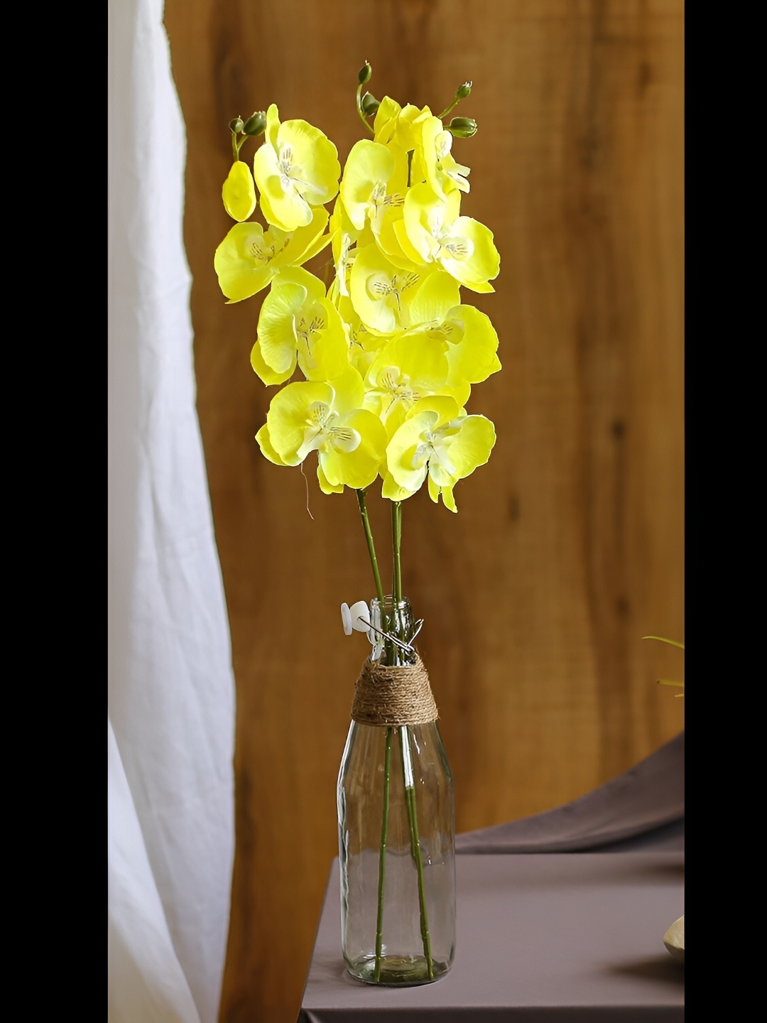 

Satyam Kraft Yellow 3 Pieces Orchid Artificial Plant