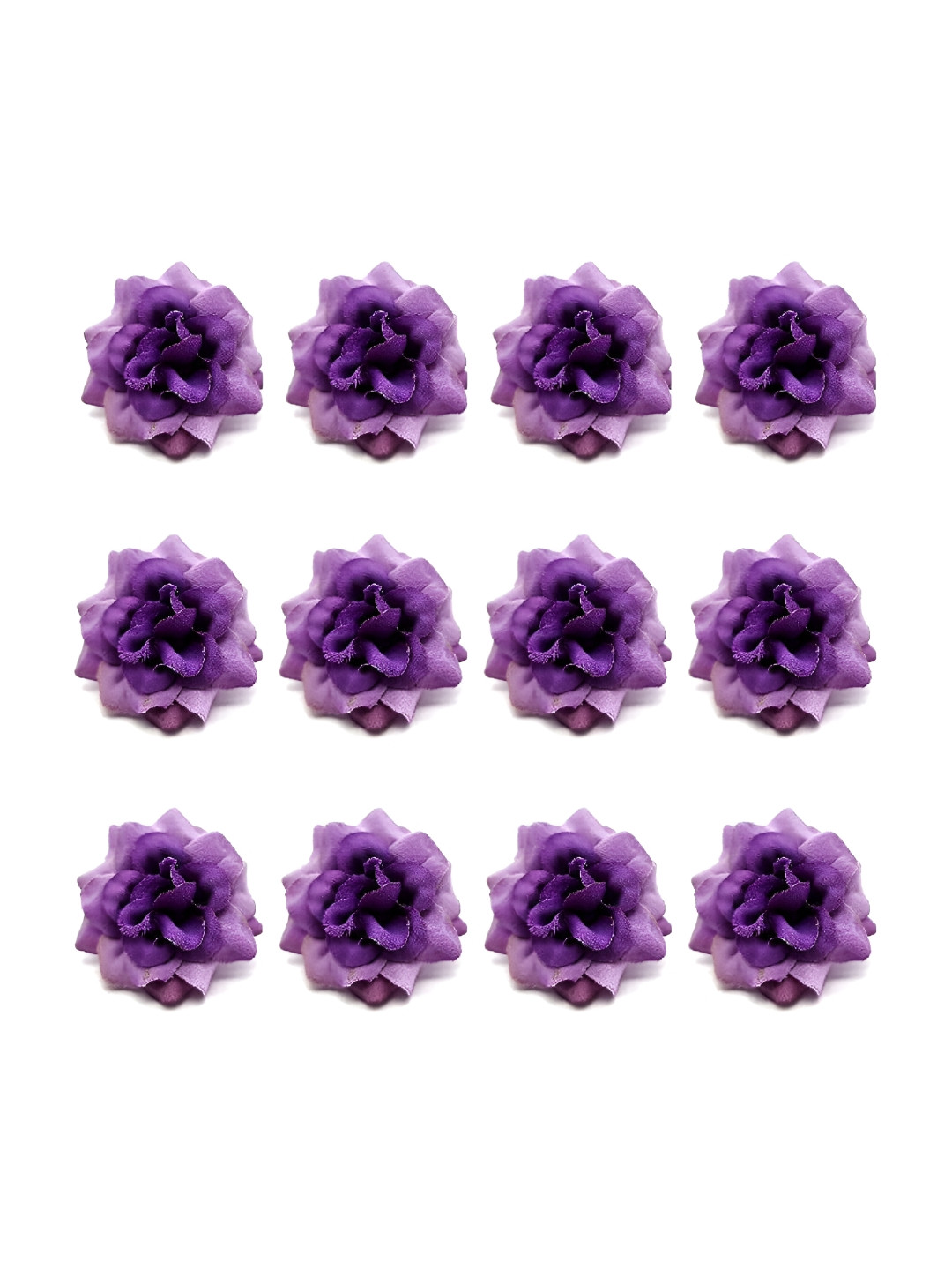 

Satyam Kraft Purple & Green 12 Pieces Artificial Rose Flowers