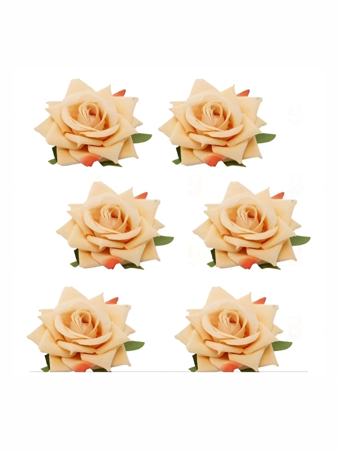 

Satyam Kraft Peach 6 Pieces Rose Artificial Flowers