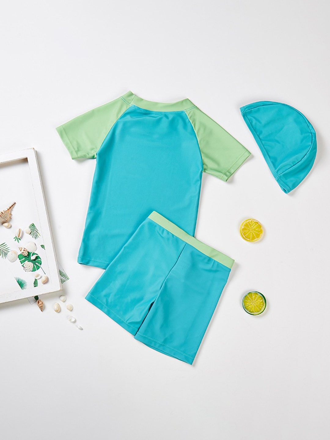 

StyleCast x Revolte Boys Colourblocked Swim Set With Cap, Blue