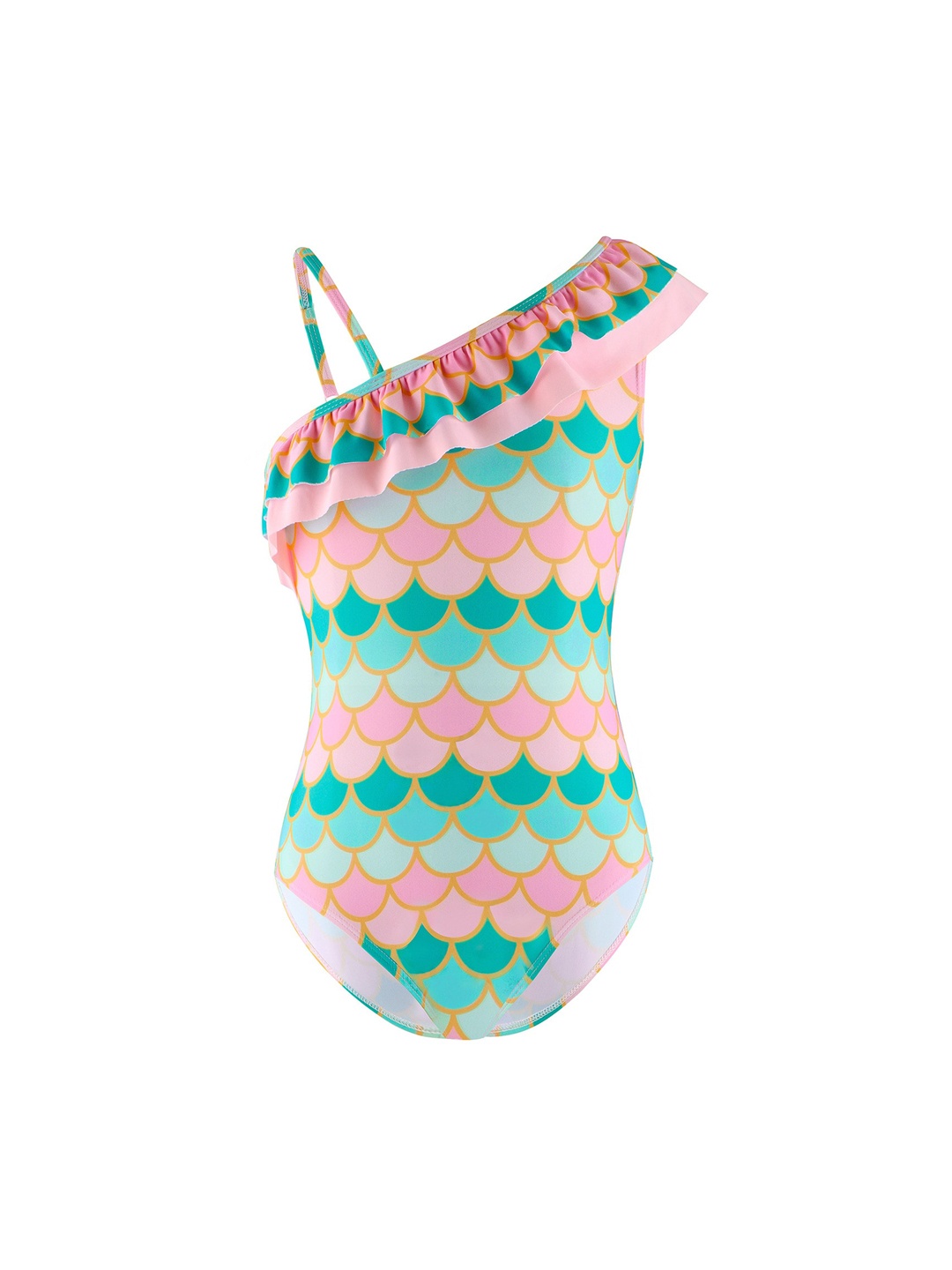 

StyleCast x Revolte Girls Printed ONe Shoulder Swimsuit, Green