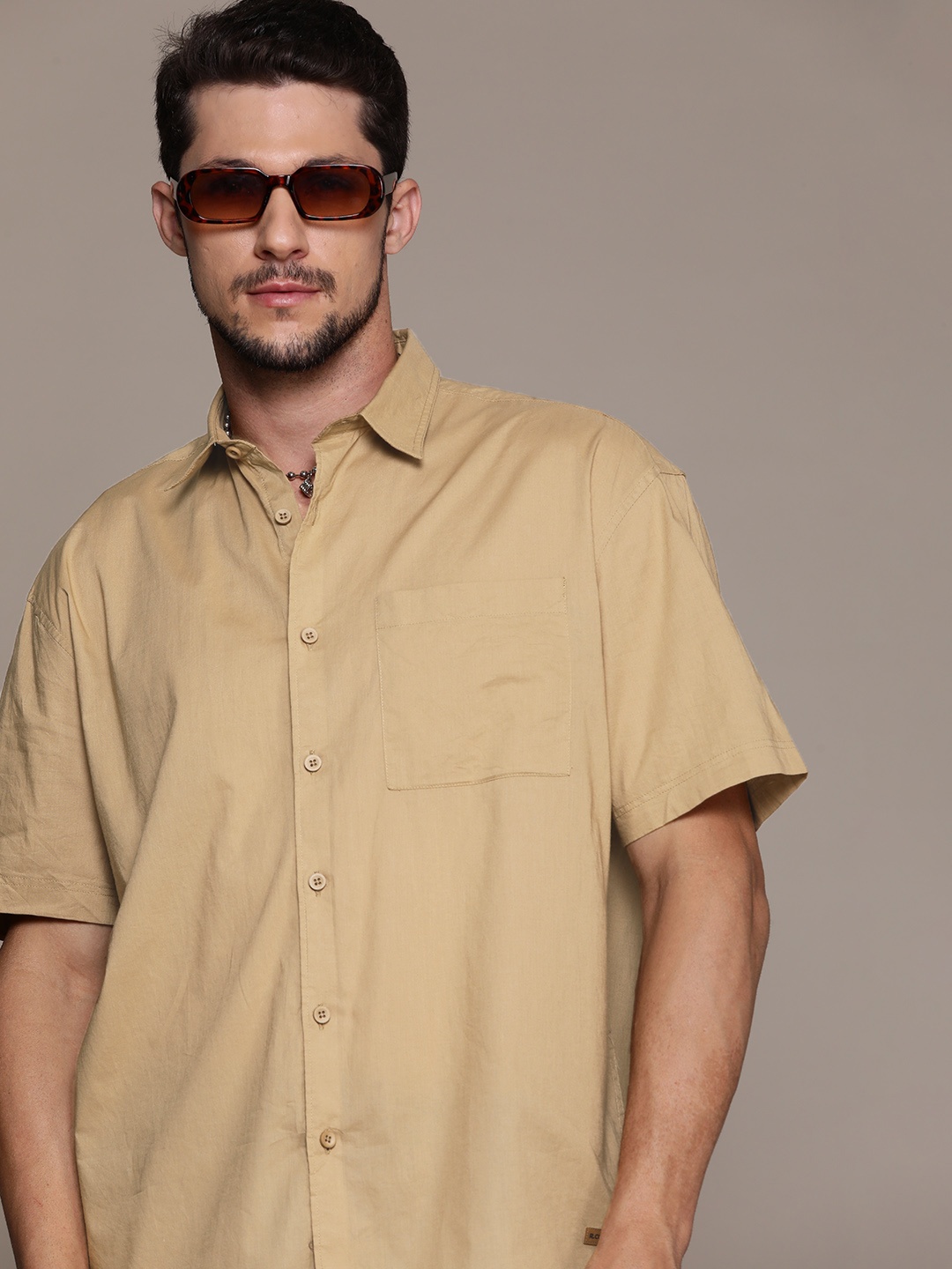 

R.Code by The Roadster Life Co. Pure Cotton Casual Shirt, Rust