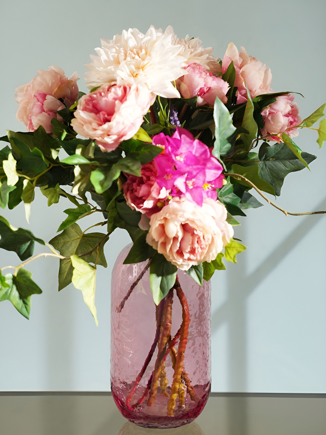 

Pure Home and Living Pink & Beige Round Hammered Vase