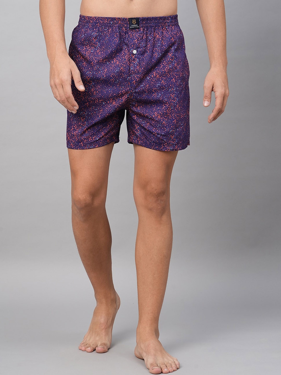 

URBAN SCOTTISH Men Printed Pure Cotton Boxers USBX022_, Purple