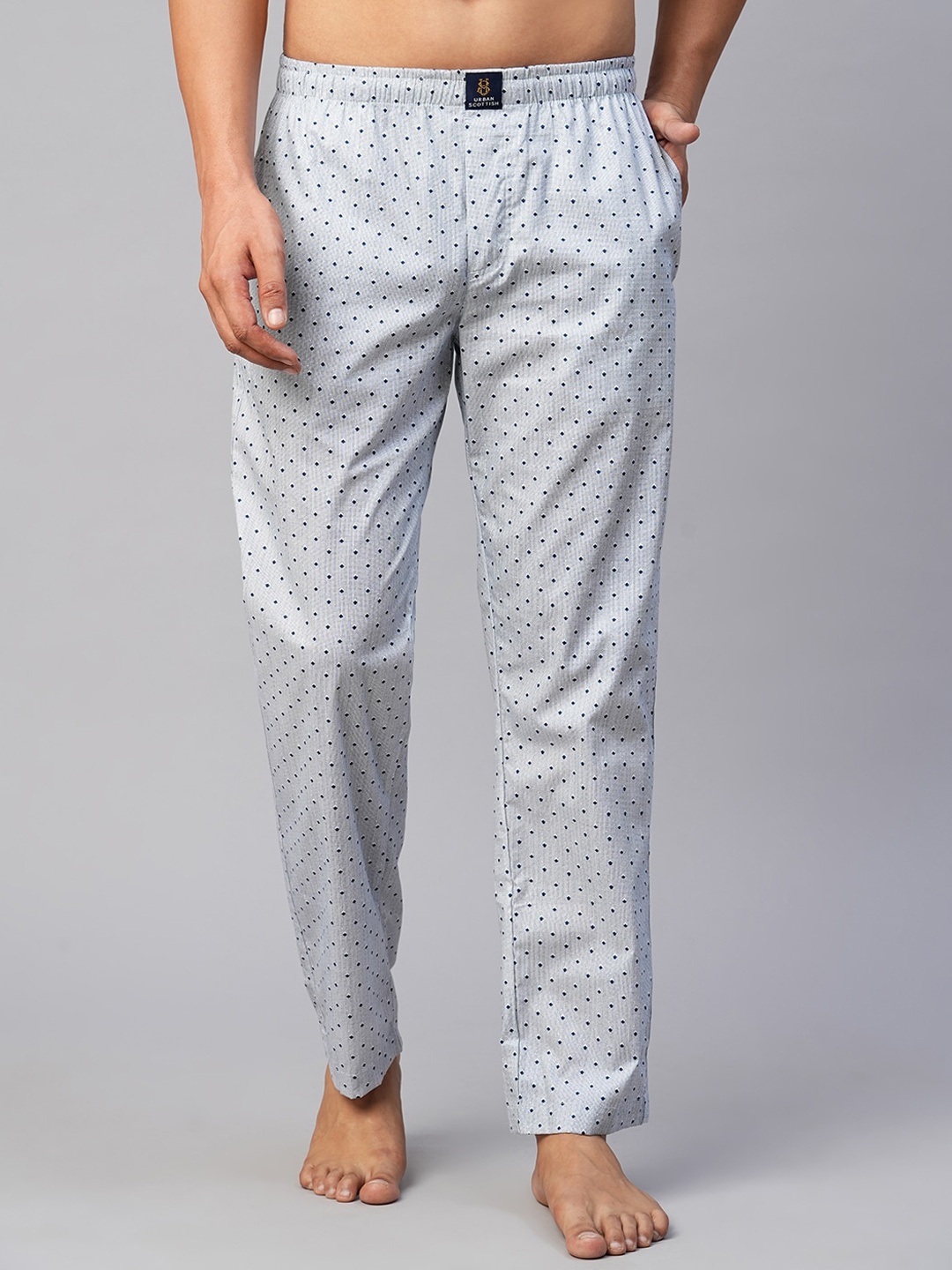 

URBAN SCOTTISH Men Printed Cotton Lounge Pant, Grey