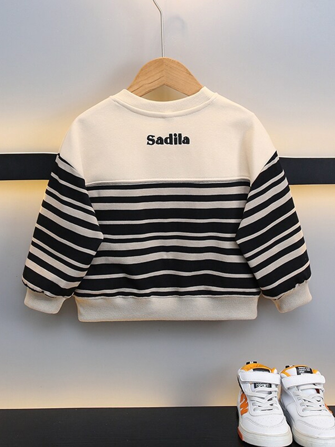 

StyleCast x Revolte Boys Striped Cotton Pullover, Black