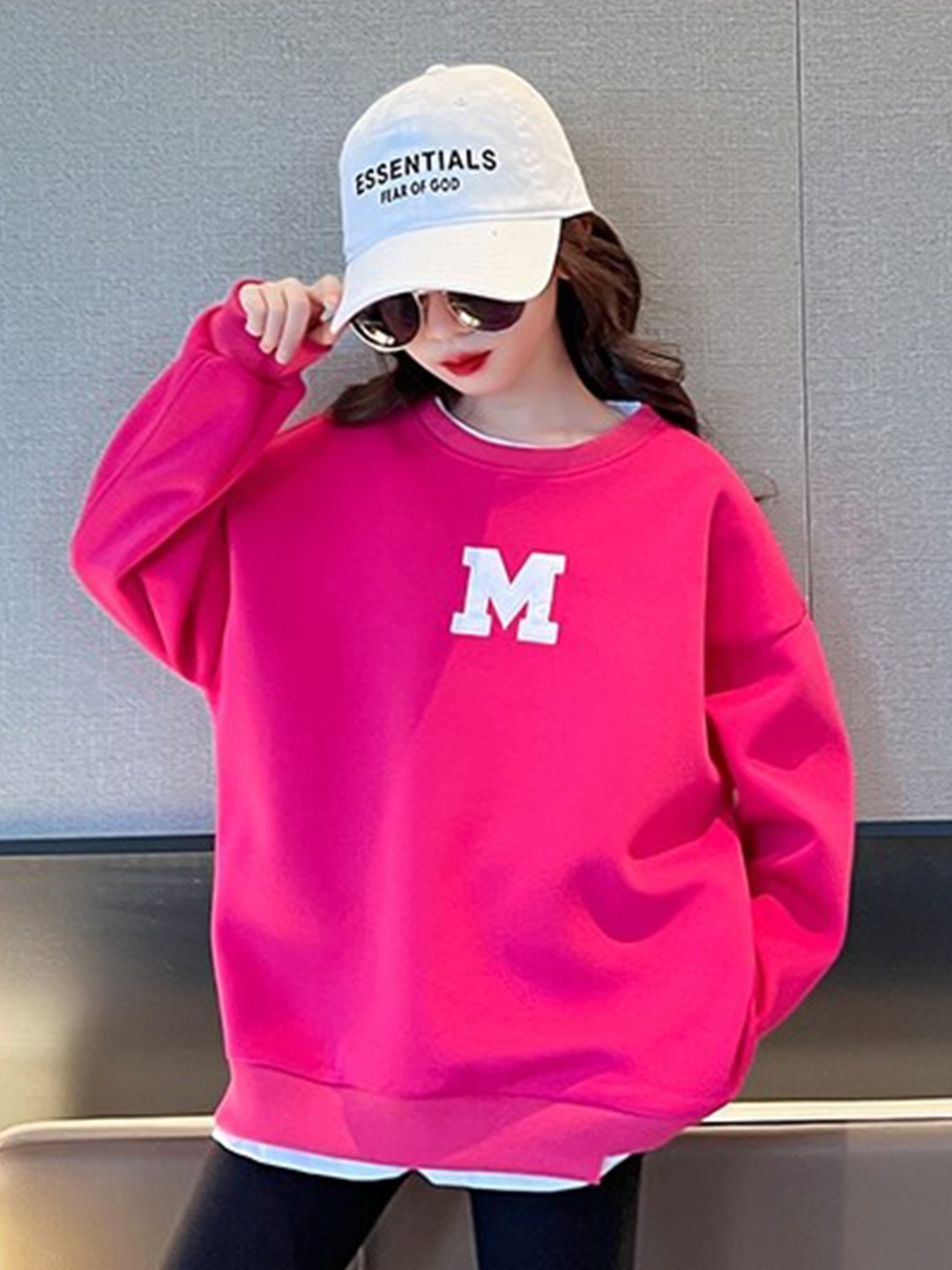 

StyleCast x Revolte Girls Typography Printed Cotton Pullover, Fuchsia