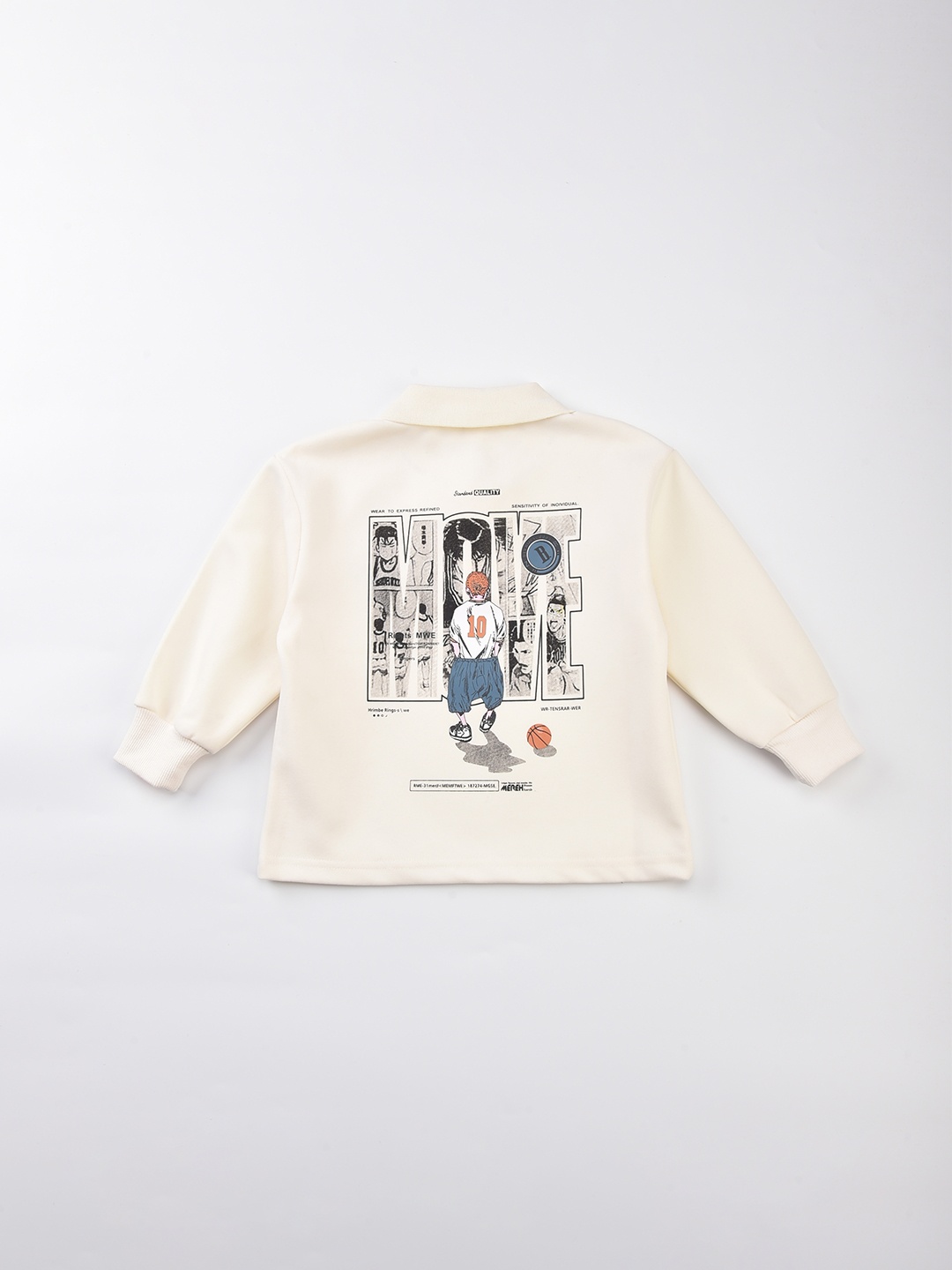 

StyleCast x Revolte Boys Graphic Printed Cotton Straight Pullover Sweatshirt, Beige