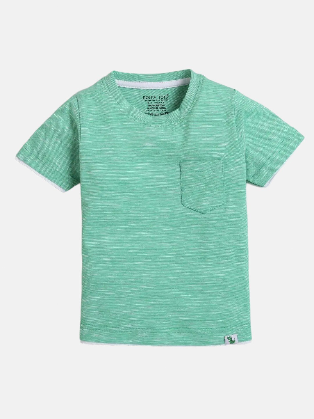 

Polka Tots Infants Round Neck Cotton Casual T-shirt, Green