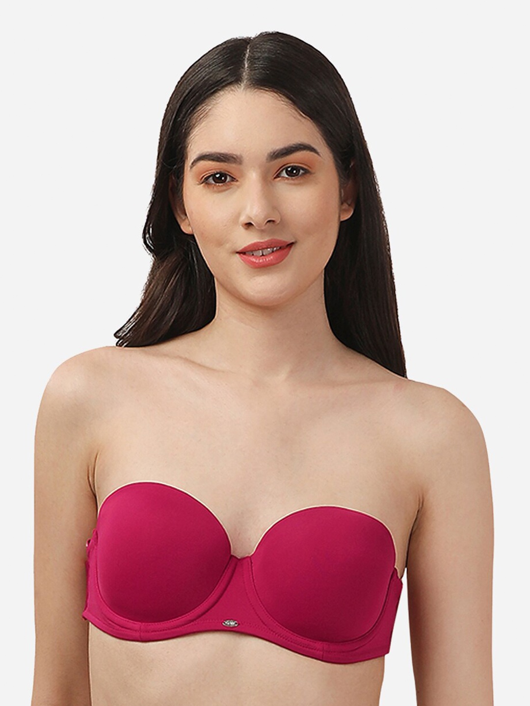 

Soie Bra Medium Coverage Underwired Lightly Padded Balconette Bra With All Day Comfort, Red