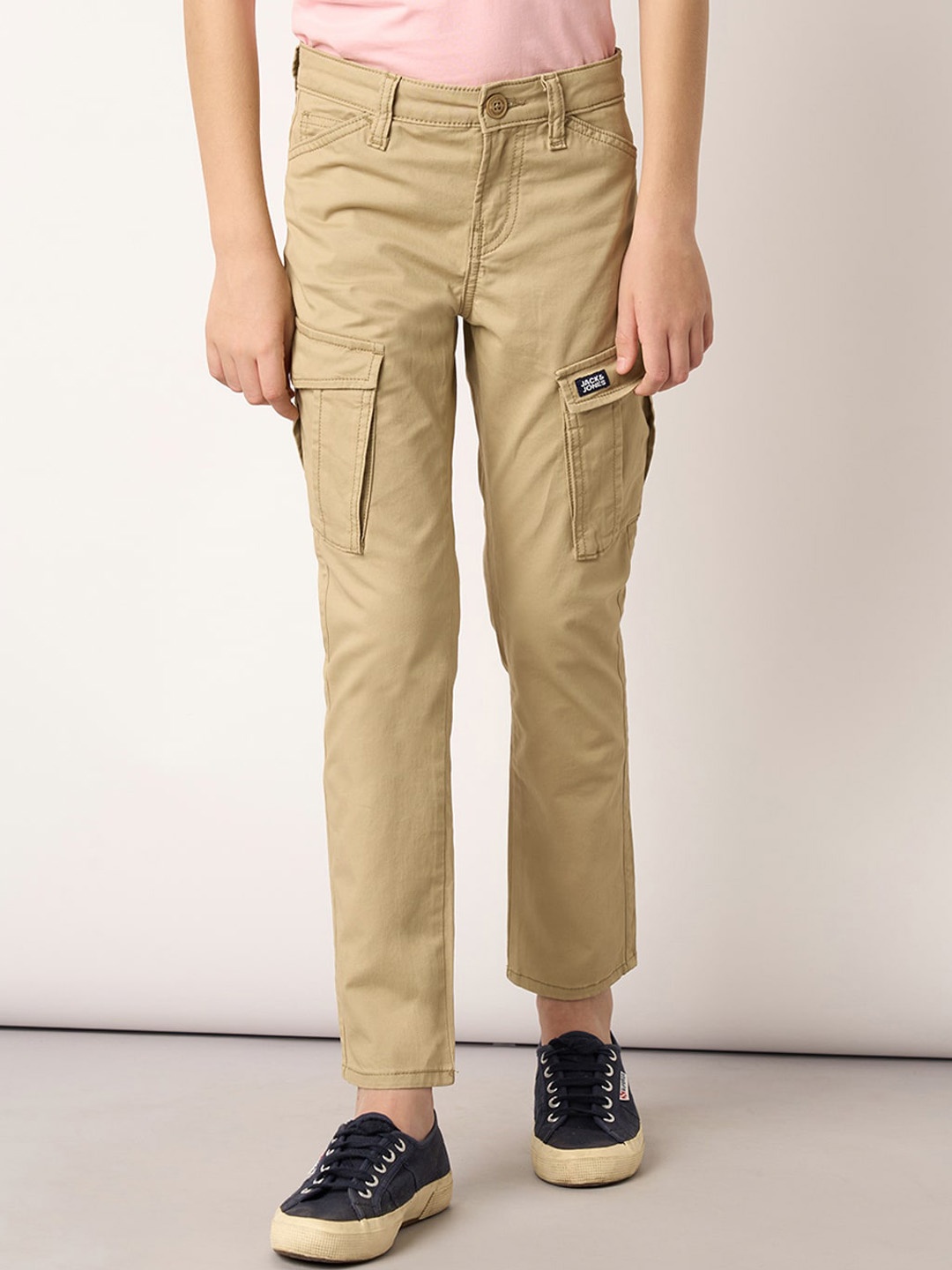 

Jack & Jones Junior Boys Pure Cotton Cargos, Beige