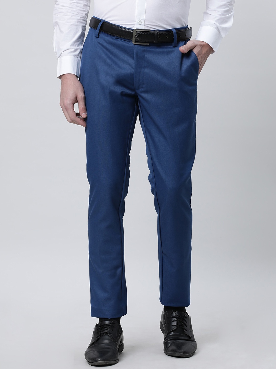 

THE SOUL PATROL Mid-Rise Cotton Formal Trouser, Blue