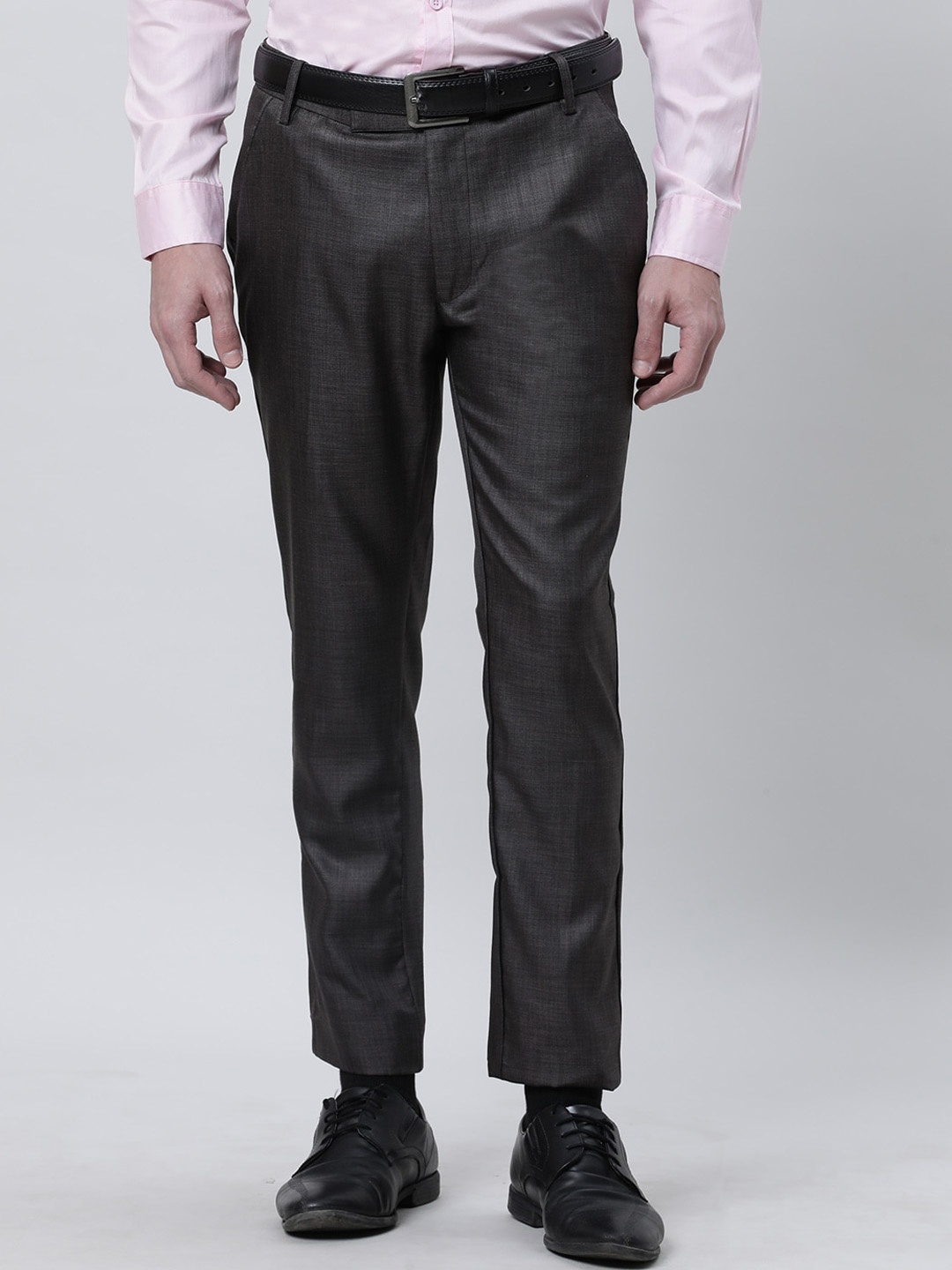 

THE SOUL PATROL Men Mid-Rise Formal Trousers, Grey