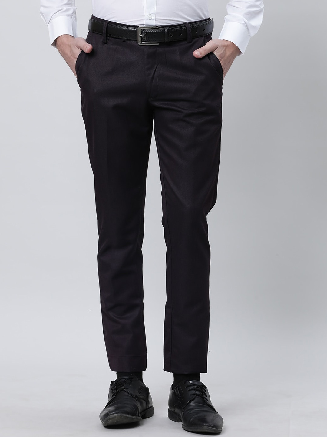 

THE SOUL PATROL Men Mid-Rise Formal Trousers, Black