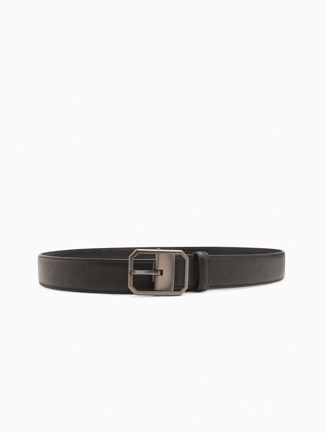

THE BEAR HOUSE Men Textured Reversible Belt, Black
