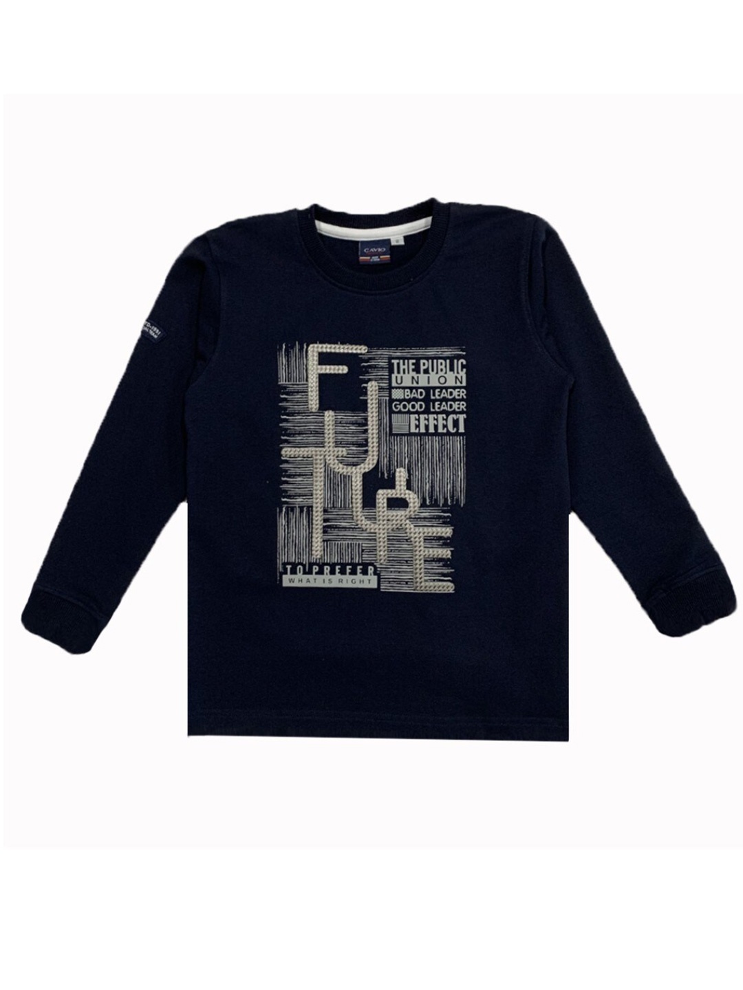

CAVIO Boys Typography Printed Cotton T-shirt, Navy blue