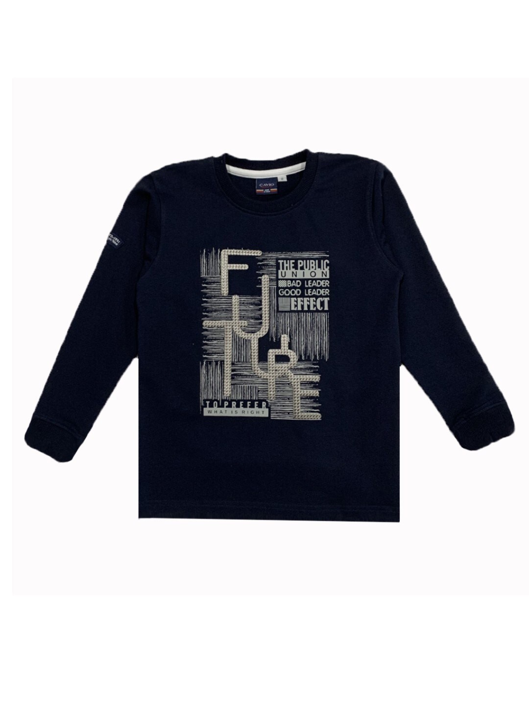 

CAVIO Boys Typography Printed Cotton T-shirt, Navy blue
