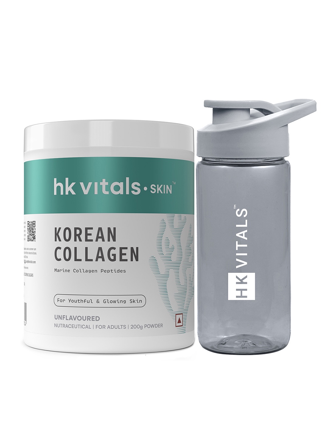 

HK VITALS Korean Skin Collagen Powder - 200g With Sipper 300ml, White