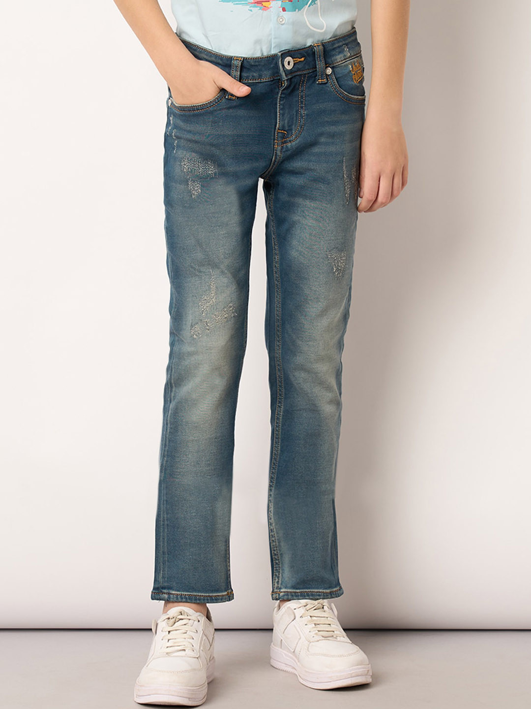 

Jack & Jones Junior Boys Mildly Distressed Heavy Fade Jeans, Blue