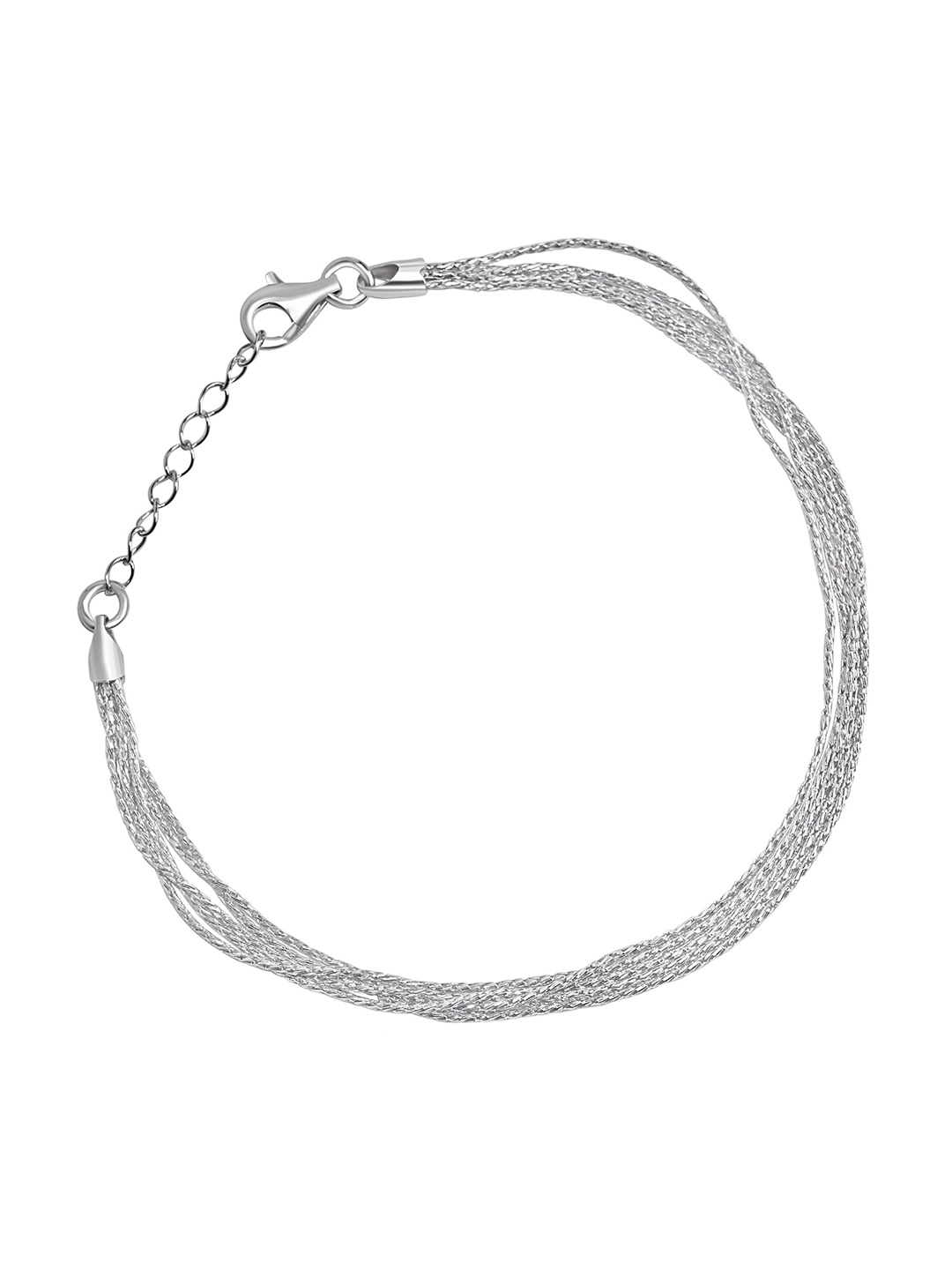 

925 SILLER Rhodium-Plated Link Bracelet, Silver