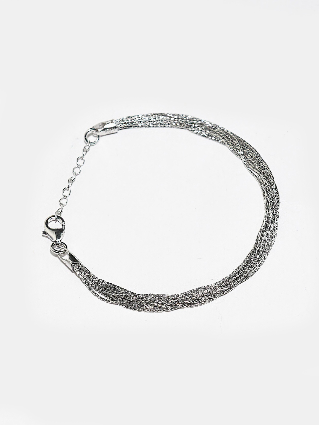 

925 SILLER Rhodium-Plated Link Bracelet, Silver