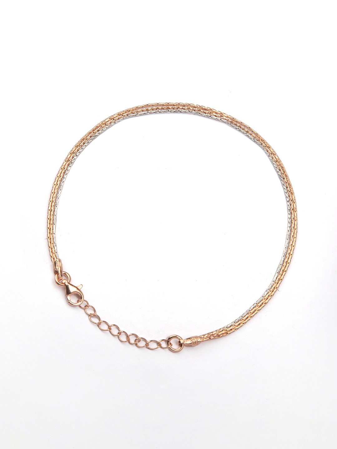 

925 SILLER Rhodium-Plated Wraparound Bracelet, Rose gold