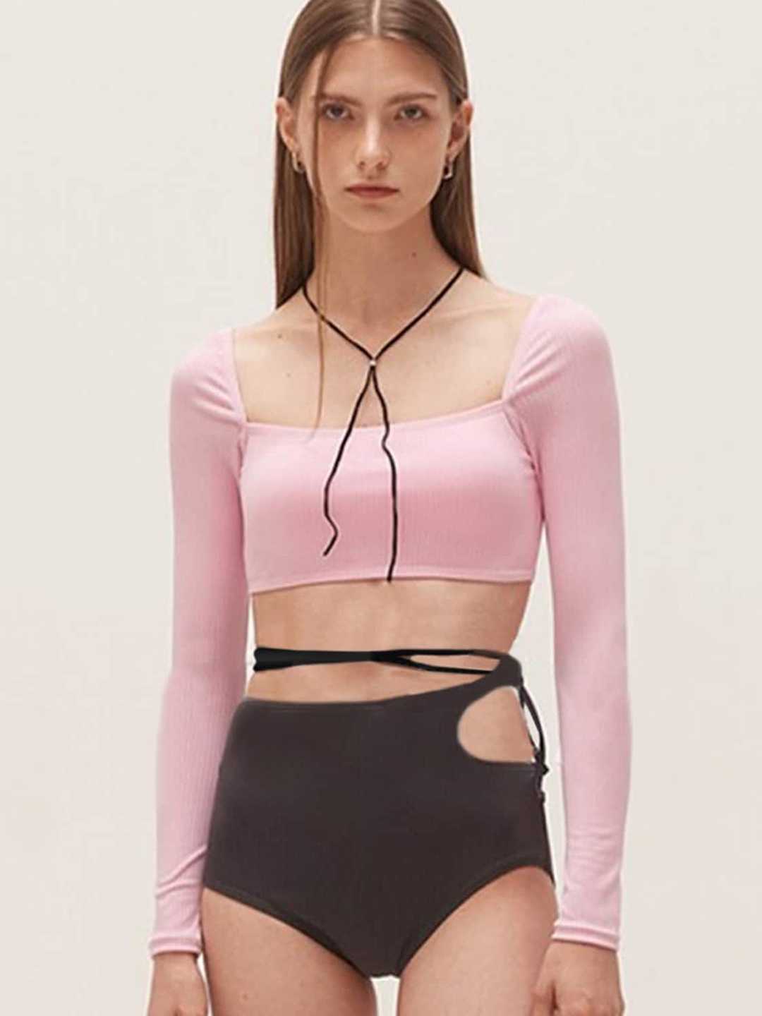 

LULU & SKY Cut-Out Detail Swim Bikini Set, Pink