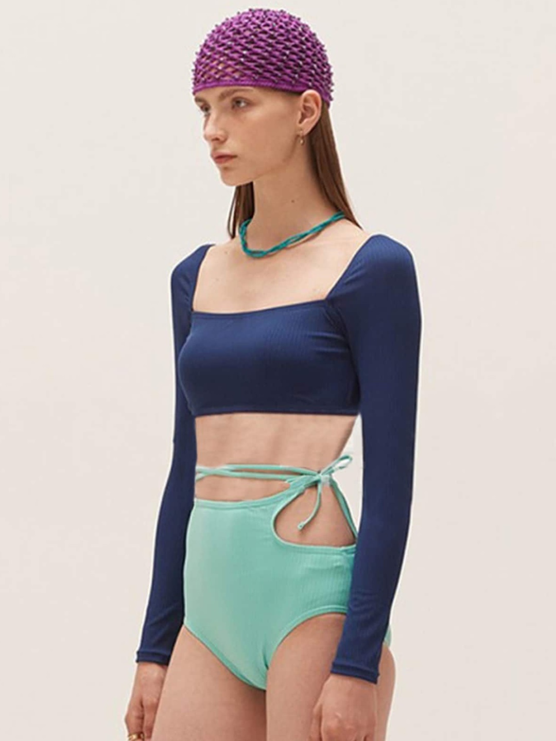 

LULU & SKY Square Neck Swim Bikini Set, Blue