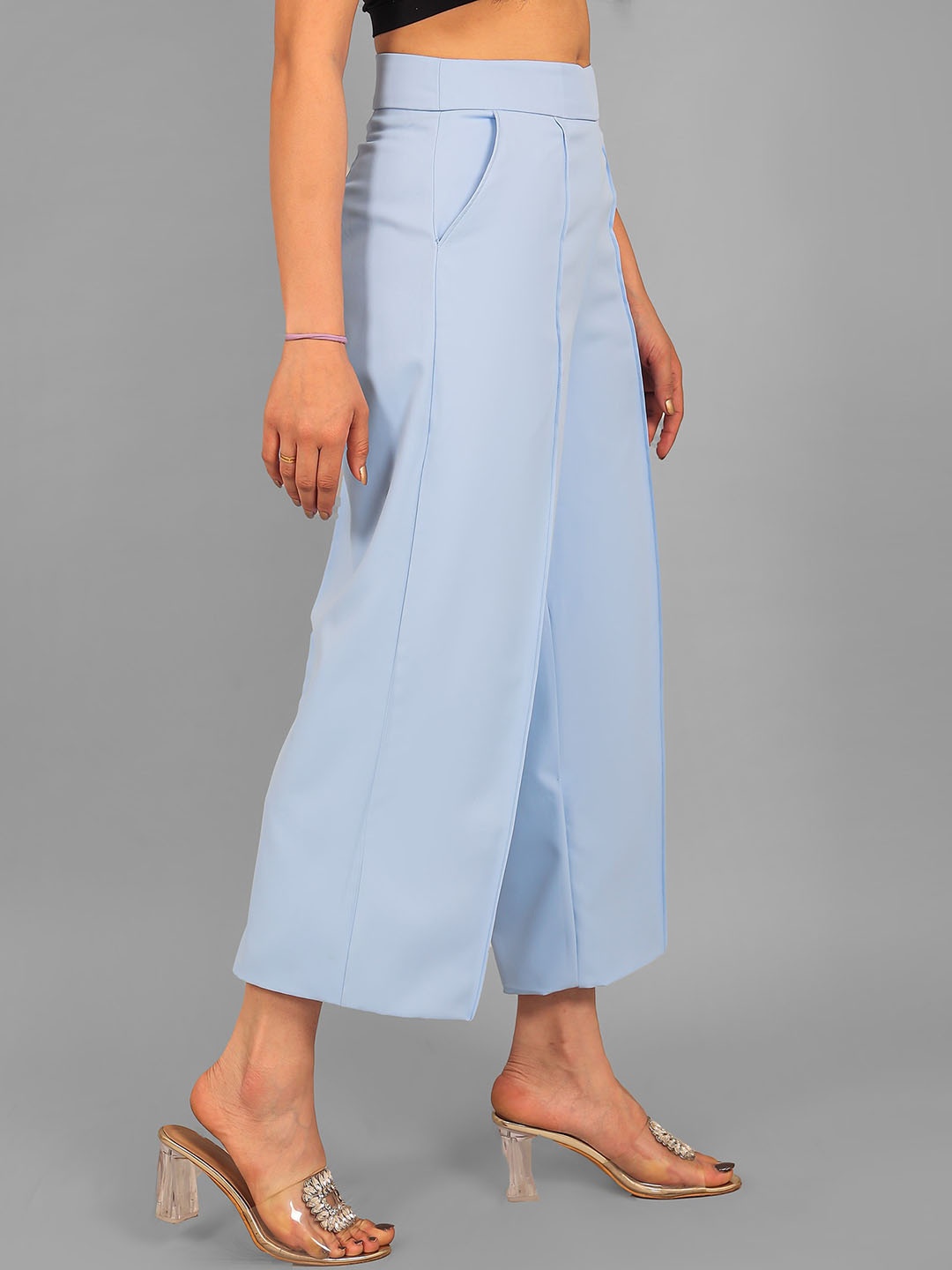 

BLUEBIRD Women High-Rise Culottes Trousers, Blue