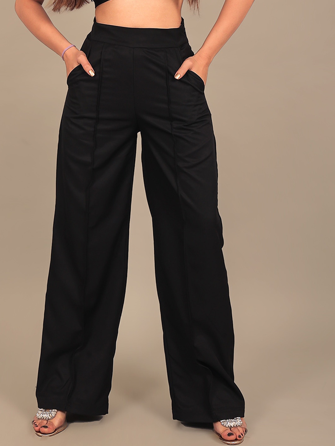 

BLUEBIRD Women High-Rise Trousers, Navy blue