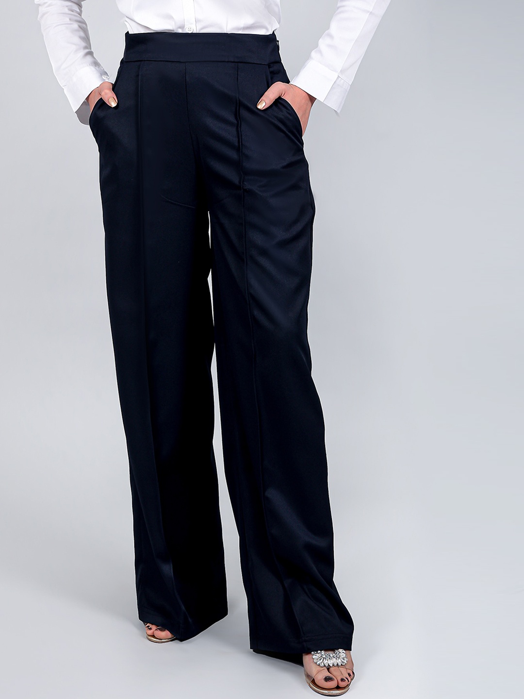 

BLUEBIRD Women High-Rise Trousers, Black