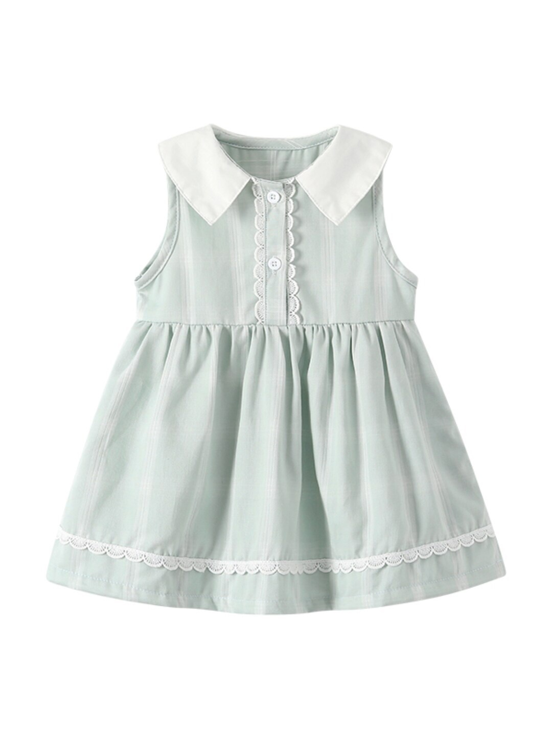 

StyleCast Girls Green Peter Pan Collar A-Line Cotton Dress