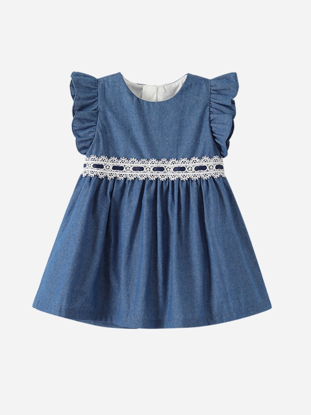 

StyleCast Round Neck Flutter Sleeve A-Line Dress, Navy blue