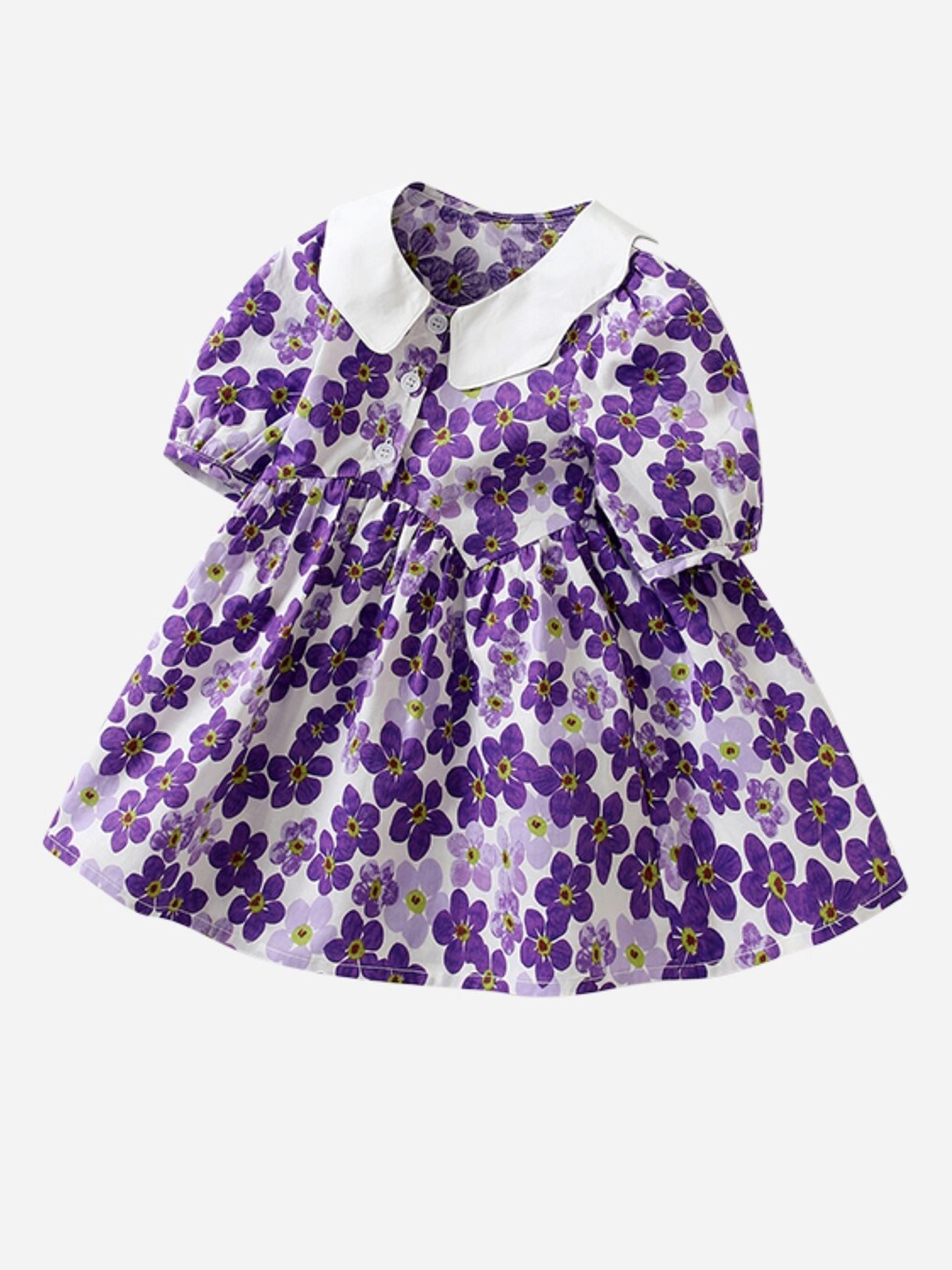 

StyleCast Girls Floral Printed Pure Cotton Fit & Flare Dress, Purple