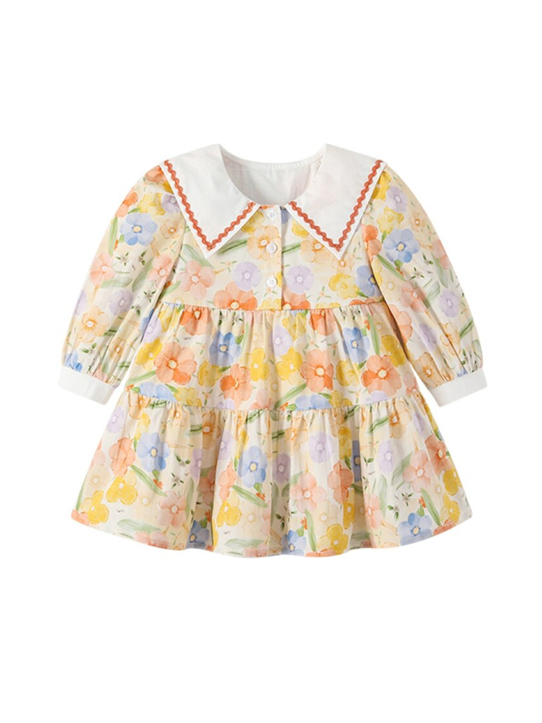 

StyleCast Girls Yellow Floral Printed Cotton Fit & Flare Dress