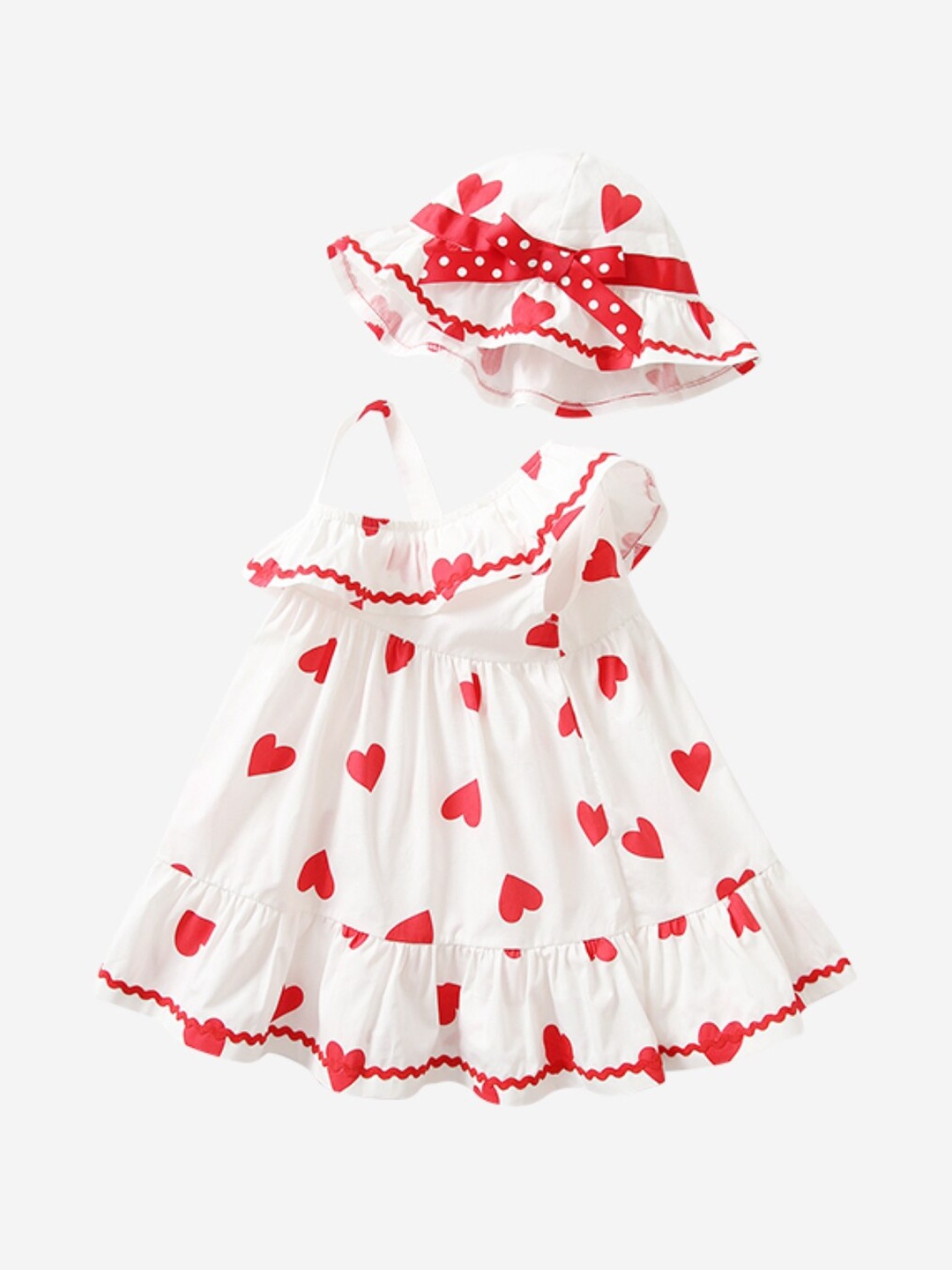 

StyleCast One Shoulder Short Puff Sleeves Cotton Floral Print Fit & Flare Dress, White