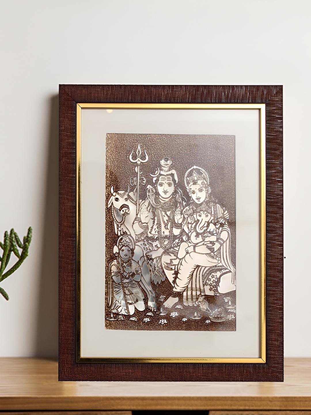 

SHREE KALA HOME DECOR Brown & White Religious Painting Wall Art