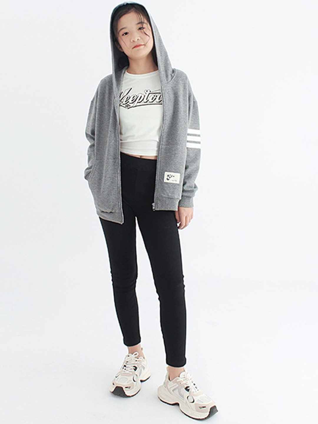 

StyleCast x Revolte Girls Hood Bomber Jacket, Grey