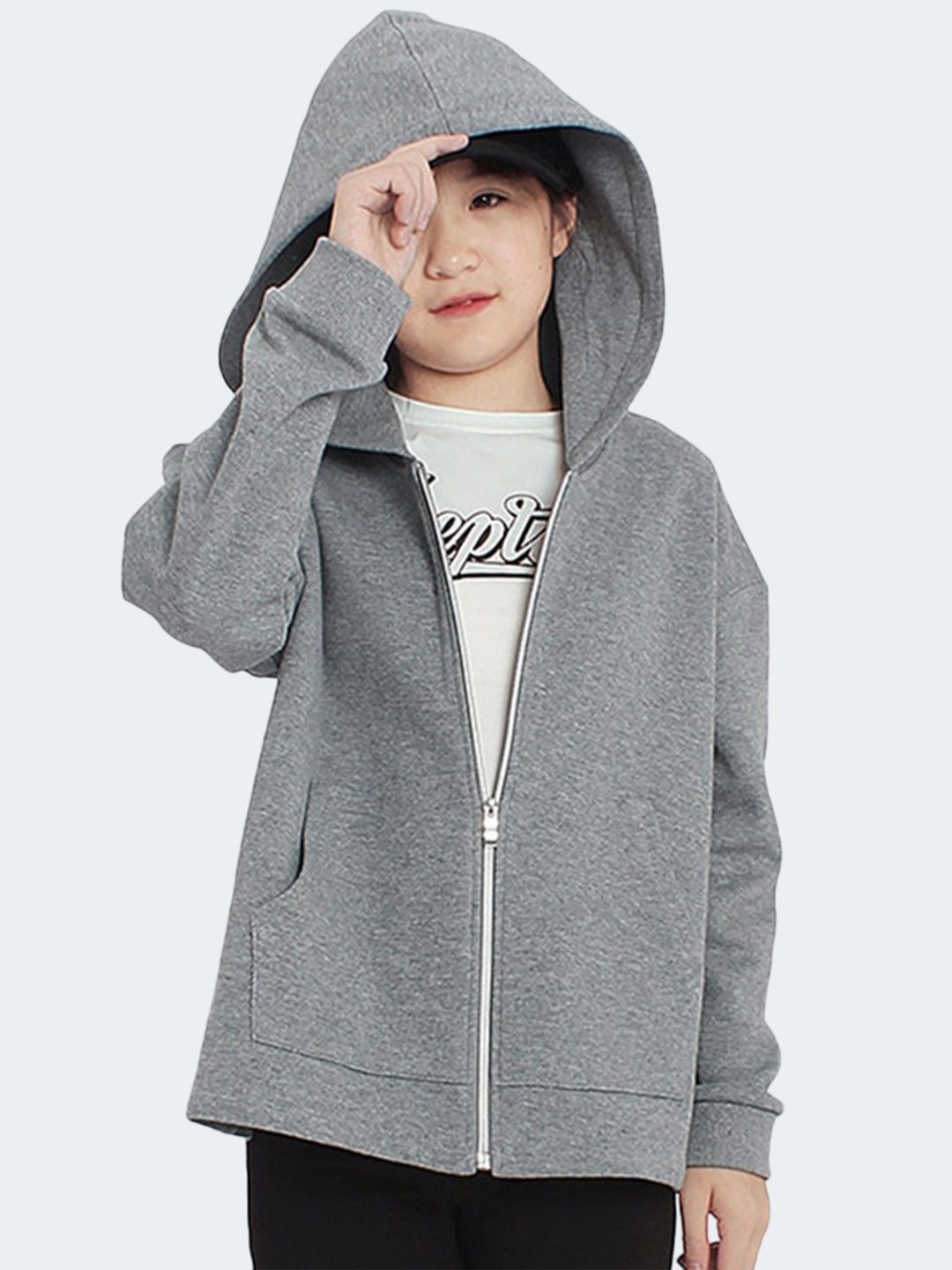 

StyleCast x Revolte Girls Hood Bomber Jacket, Grey